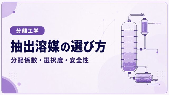 液液抽出の溶媒選定とは？分配係数・選択度・相分離性から選ぶ方法