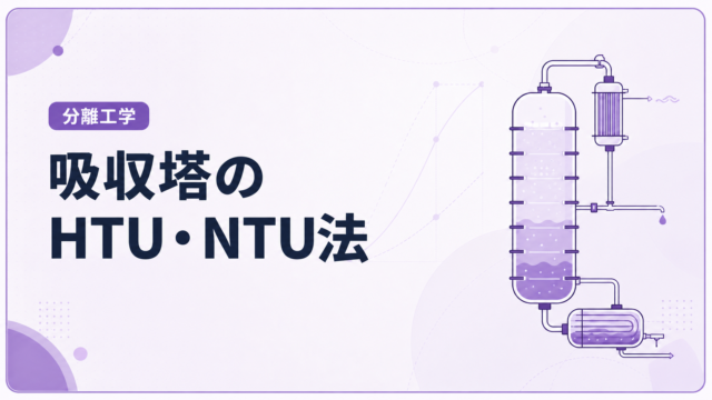 吸収塔のHTU・NTU法と充填高さの考え方を示す図解