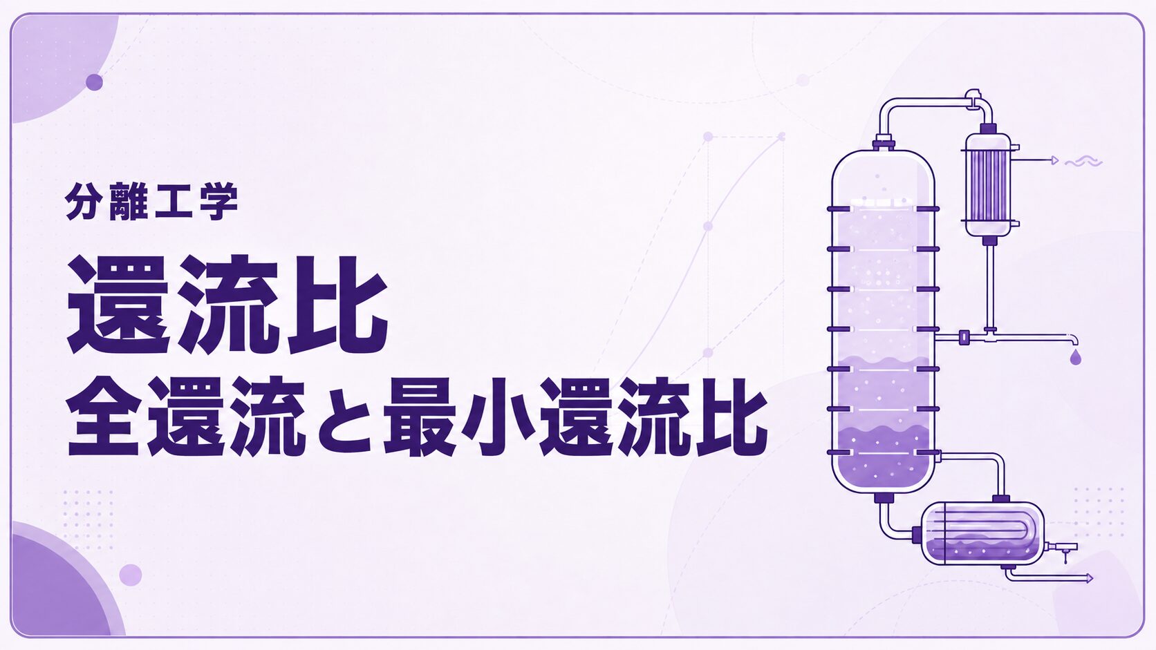 還流比とは？全還流・最小還流比と理論段数の関係を例題で解説